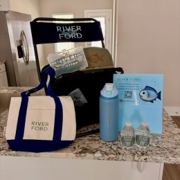 a table with welcome gifts