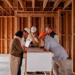 contractors looking at blueprints